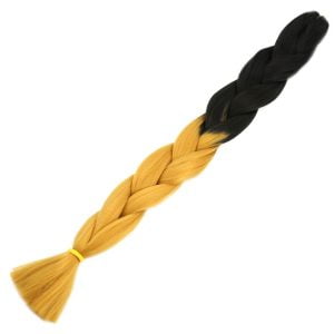 Afrika Örgüsü Ve Rasta İçin Sentetik Ombreli Saç - Siyah / Gold Sarı