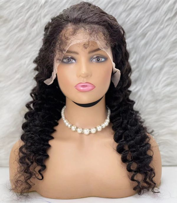 Gerçek Front Lace Tül Peruk - Derin Dalgalı - Doğal 70-75cm