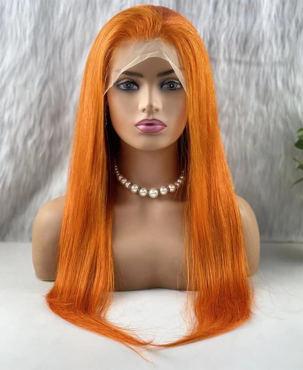 Gerçek Front Lace Tül Peruk - Düz - Canlı Bakır 70-75cm
