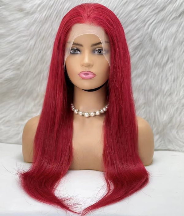 Gerçek Front Lace Tül Peruk - Düz - Kızıl 70-75cm