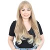 Kahküllü Uzun Dalgalı Fiber Sentetik Peruk - Karamel - Platin Röfleli